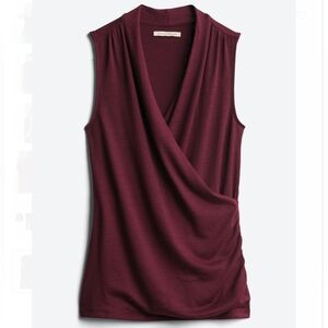 41 Hawthorn Benni Wrap Burgundy Front Ruched Knit Top